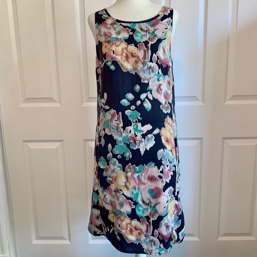 Lila Rose Navy Purple Floral Shift Dress